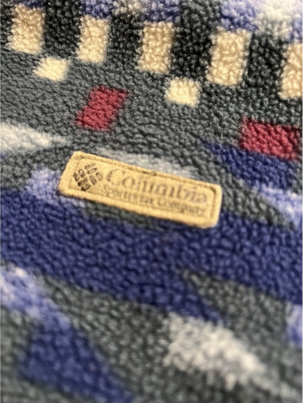 Vintage Columbia Southwest Aztec Fleece Half Zip Sweater Mens Large Made USA 90s - Picture 4 of 8